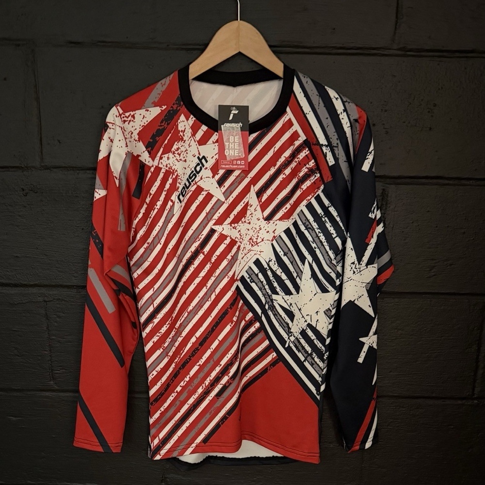 Reusch Adult Patriot II PROfit Soccer Goalkeeper Jersey: RED/BLACK: NWT: SZ S